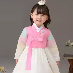 [보리보리/더예한복]QT856-유나색동 여아한복 아동한복