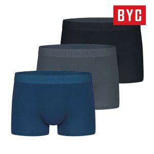 [BYC] 남성 80수 고급 드로즈 면스판 사각팬티 하이앤노블 3매입 MNO6012