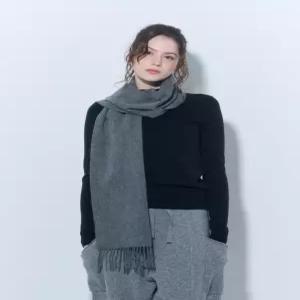 [유닛][캐시미어 100%] 캐시미어 우븐 머플러 (UFJWAM495C-MGREY)