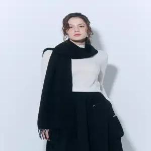 [유닛][캐시미어 100%] 캐시미어 우븐 머플러 (UFJWAM495C-BLACK)