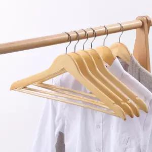 원목 논슬립 내츄럴 우드 긴목 옷가게 행거 실리콘 360도 회전 바지걸이 옷걸이