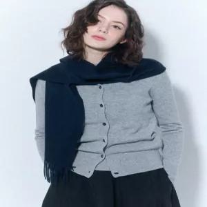 [유닛][캐시미어 100] 캐시미어 지블링 머플러(40cm) (UFJWAM496C-TBLUE)