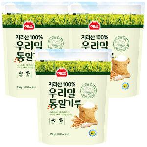 사조 해표 지리산 우리밀 통밀가루 750g x 3개