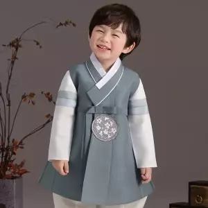 [보리보리/더예한복]QT911-청화수호 남아한복 아동한복