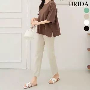 [하프클럽/] 여름 여자 캐주얼 바지 배기 면바지 밴딩 빅사이즈 팬츠 40-50대