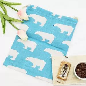 여행용 파란곰 중형복주머니 속옷 양말 비상약보관함 핸드폰충전기가방