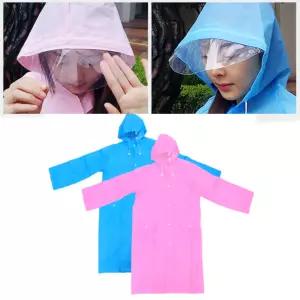 두꺼운행사용우비 다회용사이즈택1 블루핑크 롱코트형우비 단체등산