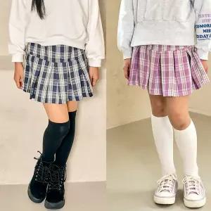 [보리보리/모데쯔]주니어키즈체크스커트속바지유스쿨10대