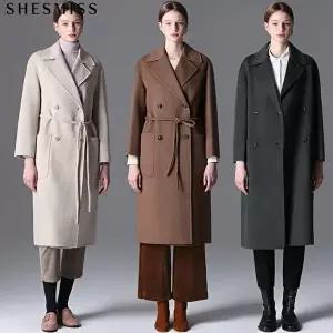 [쉬즈미스][쉬즈미스(SHESMISS)] 고품격 고퀄러티 캐시미어 스트링 핸드메이드 울코트 (택가격 548000원)