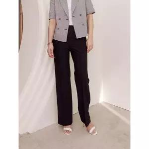 [크로커다일레이디]블랙 앞주름 허리밴딩 와이드 팬츠 CLCMPT110_P385198596