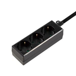 블랙 검정색 멀티코드 3구 5호 10A 4.5M 접지 내열 난연성 멀티탭 DYM-G3F