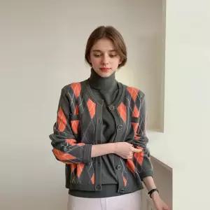 [최초가 99 000원]아가일 체크 앙상블 가디건+풀오버