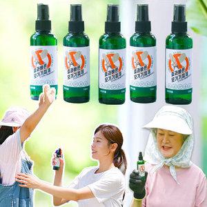 BNS 효과빠른 휴대용 모기기피제 뿌리는 모기 벌레 해충 퇴치 스프레이 끈적임NO 100mlX5통 캠핑 낚시 등산