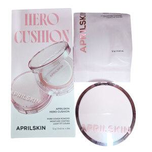 에이프릴스킨 히어로 쿠션 19호 페어 베이지 본품 +리필 (핑크 에디션) 화사함 주의