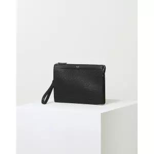 [롯데백화점]닥스 액세서리 [REGENT]블랙 음각패턴 소가죽 미디움 클러치백 DBBA3E481BK