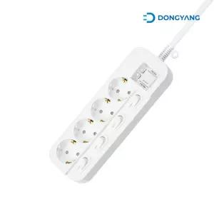 동양전자산업 4구 메인 개별스위치 멀티탭 화이트 3m/영샵