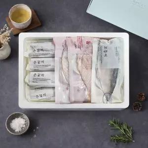 [제주반했어] 프리미엄 옥돔 2마리 세트 1.6kg(갈치 600g*1미, 옥돔 230g*2미, 고등어 180g*3팩/선물박...