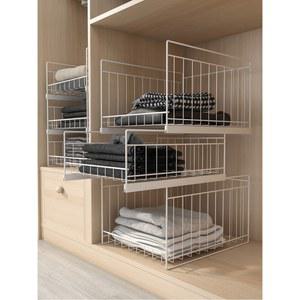 장롱 칸막이 내부선반 수납장 3층 흰색 바구니 인출식 내부 붙박이장 2단 공간분리 화이트