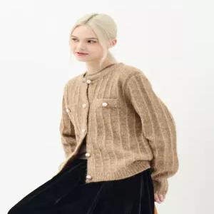 [유닛]캐시미어 블렌드 트위드 애스터 가디건 (UFKKCA45JN-LBROWN)