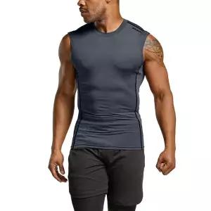 [CQR][한정특가] 테슬라 기능성 컴프레션 나시 민소매 머슬핏 쿨링 베이스레이어