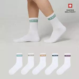 [스위스밀리터리] 남성용 스포츠 양말 쿠션 중목 5켤레