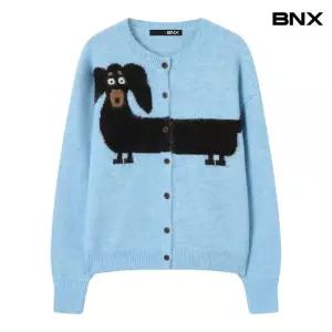 도그 자수 라운드넥 니트 가디건 (BX4CD016L0)