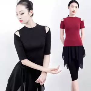 하의 여성 블랙상의 라인댄스복 제품 라틴댄스복상의