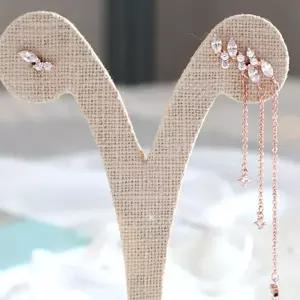 [하프클럽/]여자 은침 물방울 큐빅 블링블링 체인드롭 이어링