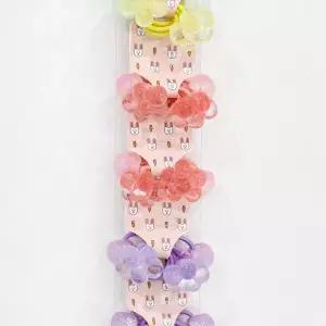 [하프클럽/]여자 악세서리 파스텔 레인보우 꽃방울 머리끈 세트