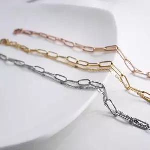 [하프클럽/]여자 실버 골드 로즈 골드 써지컬 스틸 체인 팔찌