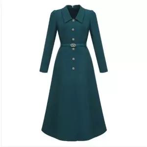 [미니멈]카라 버튼 플레어 원피스 (MYBAWO8250 DB)_IC