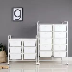 스노우 더블 이동식 트롤리 다용도 수납 서랍장 소품 정리 사무실 수납 정리함 3단 5단