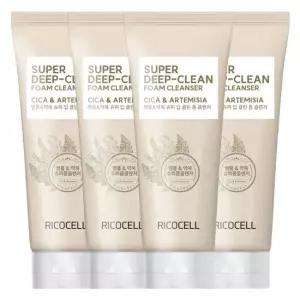리코셀 병풀+약쑥 슈퍼 딥 클렌징폼 220ml 4개 (대용량+저자극+약알칼리성+피부진정)