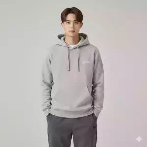 내셔널지오그래픽 공용 폴하스 스몰로고 레귤러핏 후드 맨투맨 엠그레이 5K2M9V1