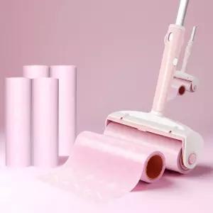 3M 스카치브라이트 핑크 돌돌이 테이프클리너 간편청소 체리블라썸 롱핸들 밀대 세트 청소필수