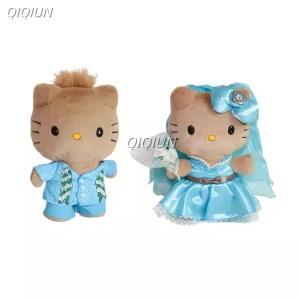 헬로키티 하와이안 웨딩 커플 인형 세트 태닝 키티 알로하 블루 드레스 키링