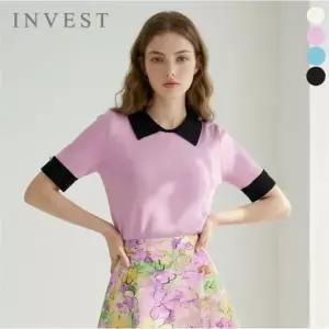 [인베스트] 포인트 배색 카라 니트_IN6M1KT2211