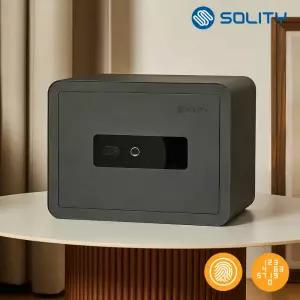 솔리티 SF-100B 매트블랙 스마트 디지털 금고 지문인식 비상키 비밀번호 듀얼인증 용적 27L 무게 15KG 세련된 디자인 고급스러운 마감 냉간압연강판 경고시스템 가정용 사무용 사무실 미니 개인 소형