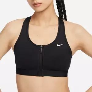 [국내매장] 나이키/스포츠브라/스우시 프런트 지퍼 미디엄 서포트 패드(FN2732-010)/EV