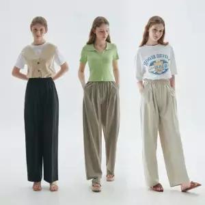 도티 여성 새틴 세미와이드 팬츠 3종세트(PWWW)