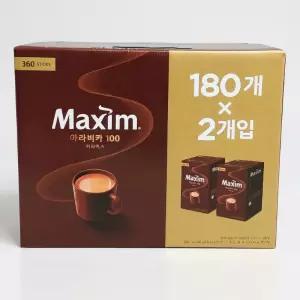 맥심 아라비카100 180개입 2개 360개 커피믹스 아라비카원두 사무실 탕비실 간식 음료