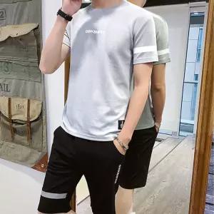 남성 트레이닝 세트 상하의 운동복 냉감소재 통기성 빠른건조 여름 헬스복 3색상