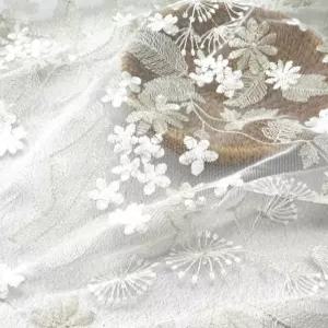 플라워 꽃자수 레이스 샤먕사 오간자 자수원단 오즈