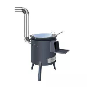 장작 난로 화목 화로 스틸 화덕 캠핑 바베큐 연통 포함 불멍 야외 난방 조리용 화기