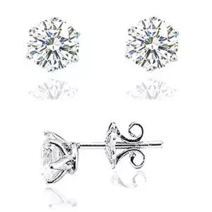 5부 모이사나이트 다이아몬드 다이아 귀걸이 웨딩 베이직 6발