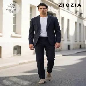 [지오지아]베이직 썸머 다크네이비 셋업 수트 (AAE2KG1602_AAE2PP1602_DNV)