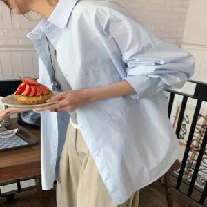 [09초이스] 데일리 더블 포켓 루즈핏 셔츠 86840 빅사이즈 여성의류