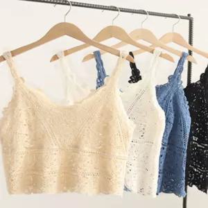 레이스 조끼 뷔스티에 레이어드 플라워 니트 시스루