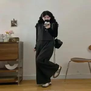 무천도사 여자 여성용 팬츠 가을 빈티지 슬림핏 쓰리피스 정장세트 와이드 빅사이즈 조끼 KKE3