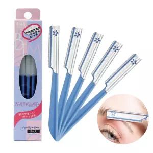 일본 카이 뷰티가드 블루 눈썹칼 솜털 미용 얼굴 제모 면도칼 5P